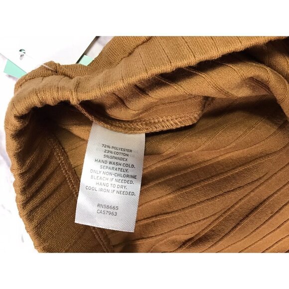 Abound Womens Ribbed Knit Flare Tan Elastic Waist Pull On Pants Size Medium - Picture 6 of 6